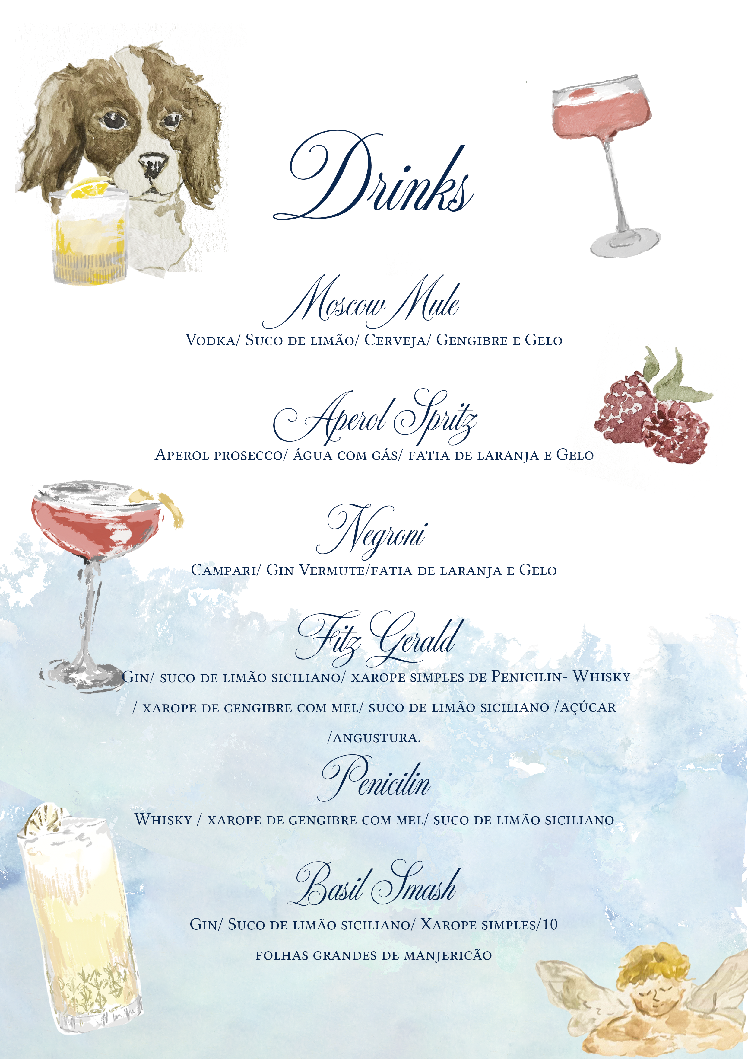 Carta de drinks - Ana Luiza